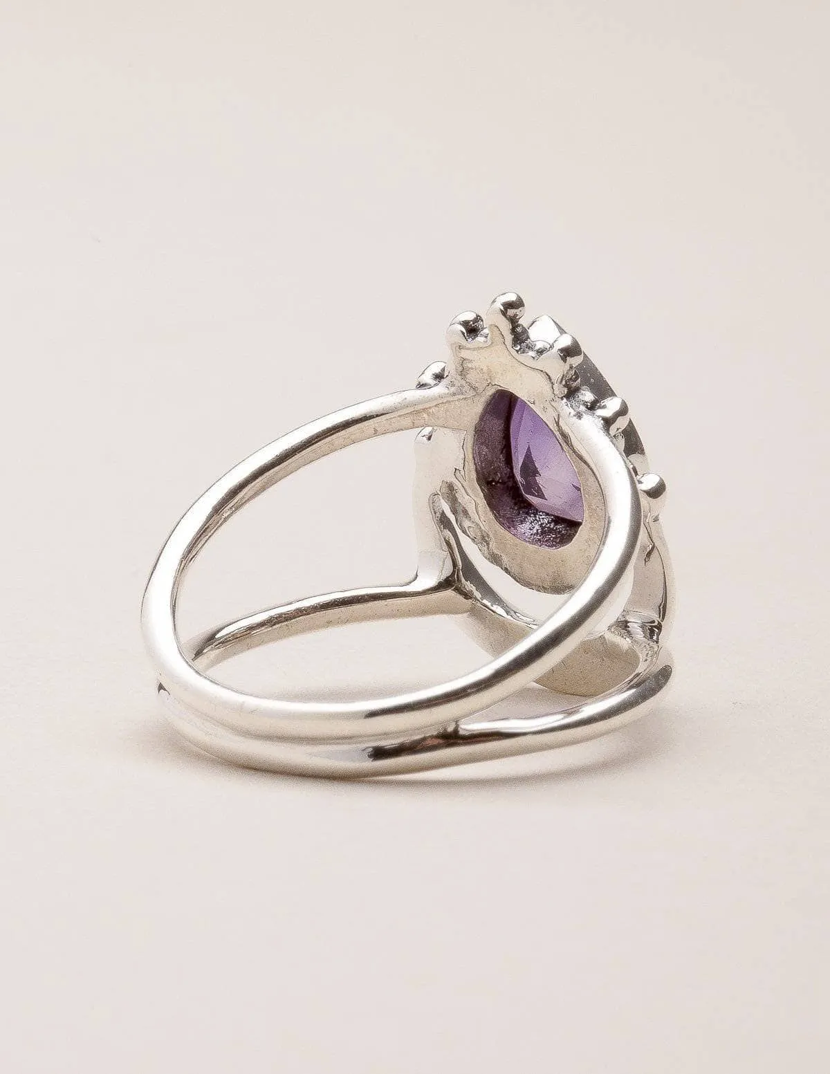 Amethyst Vintage Moon Ring