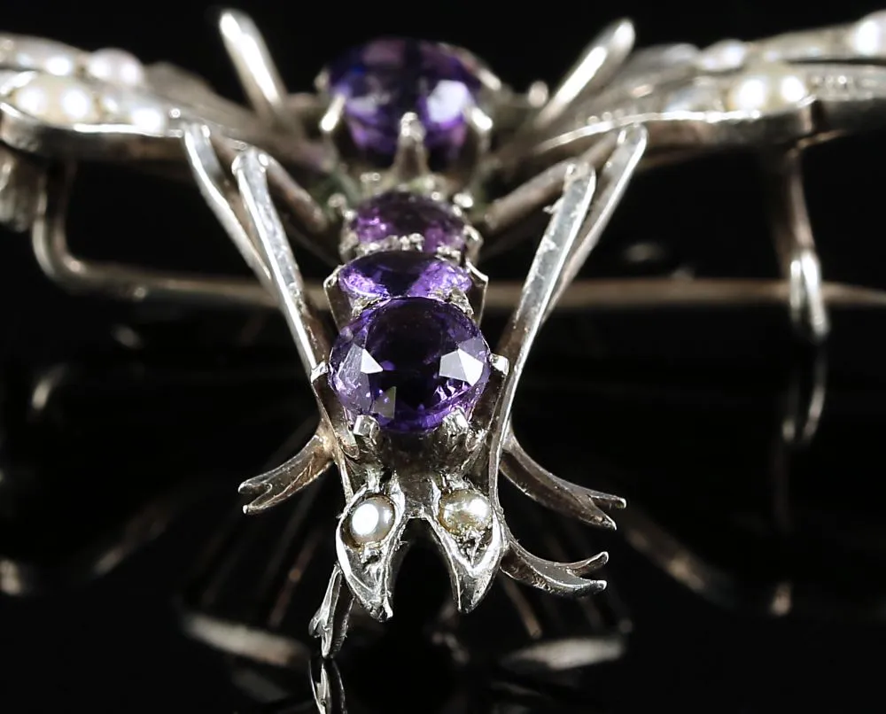 Antique Victorian Dragonfly Brooch Circa 1900