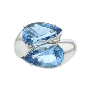 Aquamarine Twin Ring