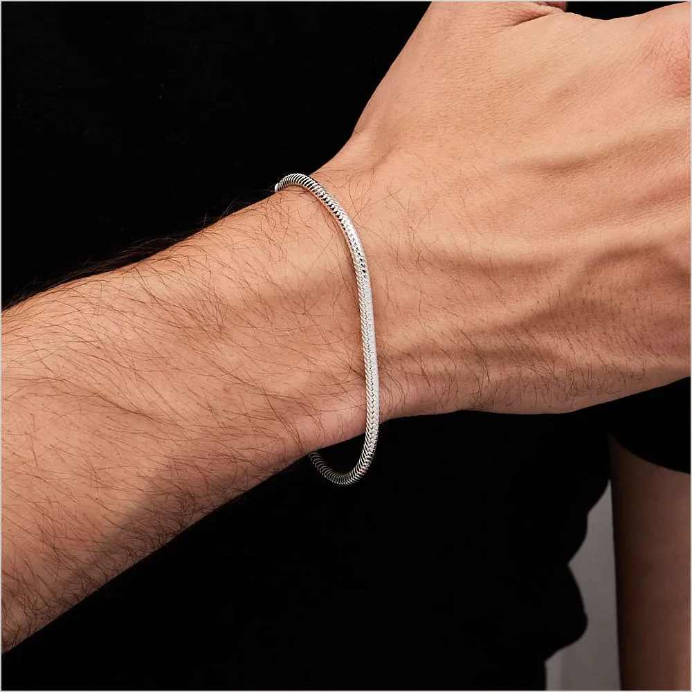 Beautiful Italian 2.3mm Snake Chain Bracelet | 925 Sterling Silver for Men & Women