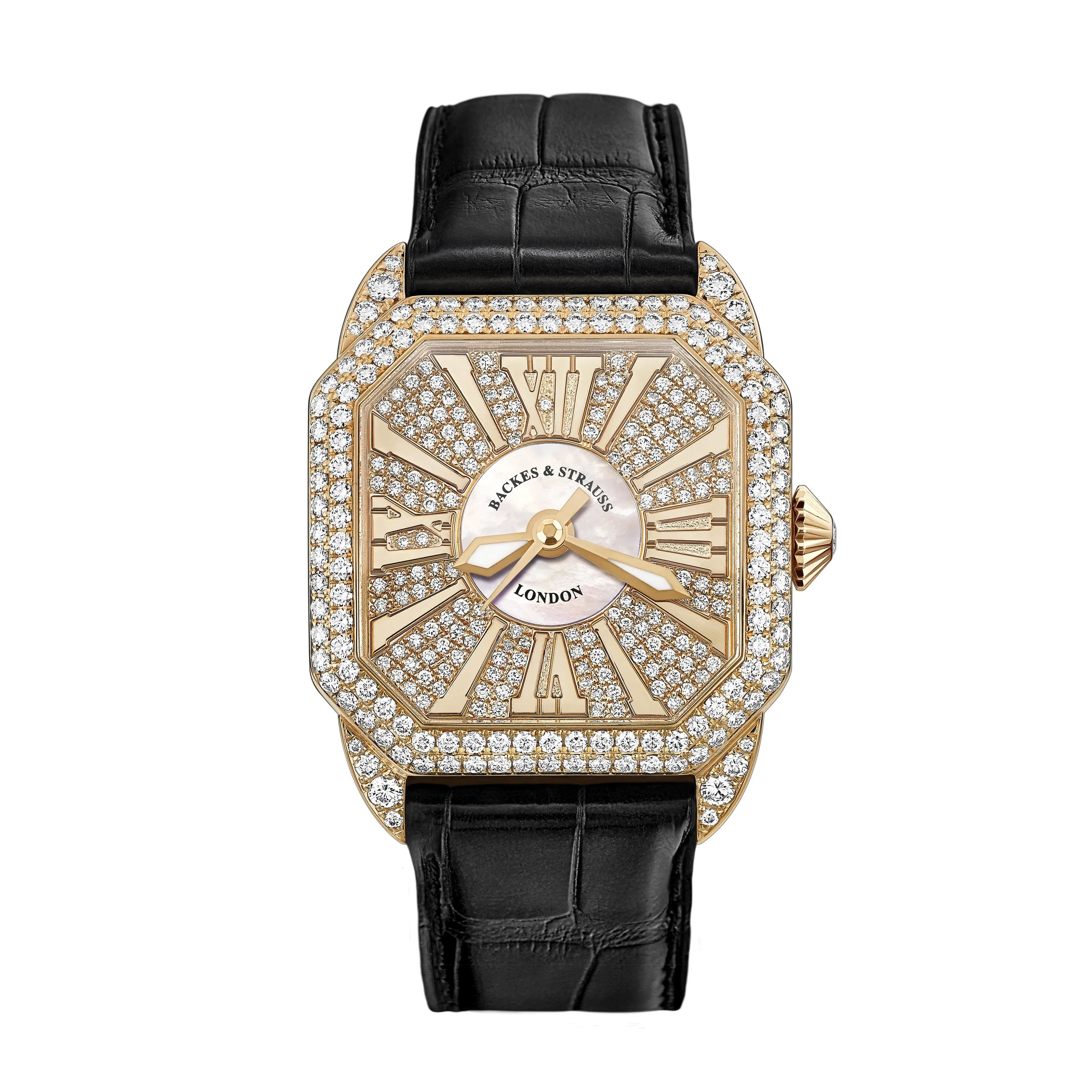 Berkeley 37 Luxury Diamond Watch for Women - 37 mm Rose Gold - Backes & Strauss