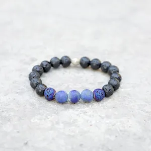 Boy's Lava and Lapis Lazuli Bracelet