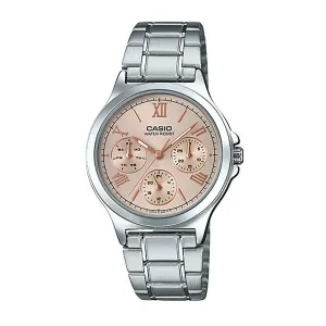 Casio Ladies' Multi-Hands Silver Stainless Steel Band Watch LTPV300D-9A2 LTP-V300D-9A2