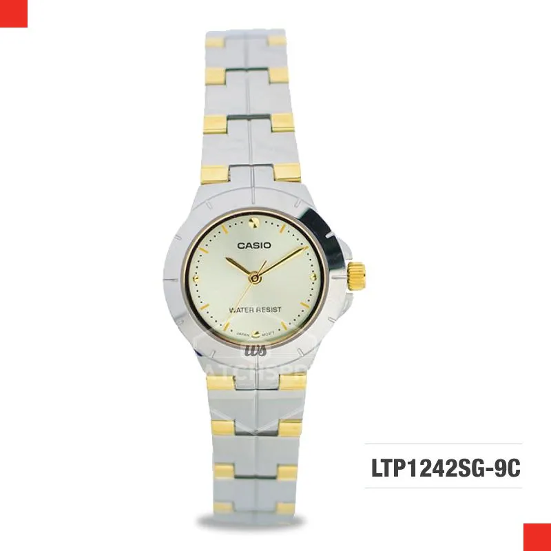 Casio Ladies' Standard Analog Two-Tone Stainless Steel Band Watch LTP1242SG-9C LTP-1242SG-9C