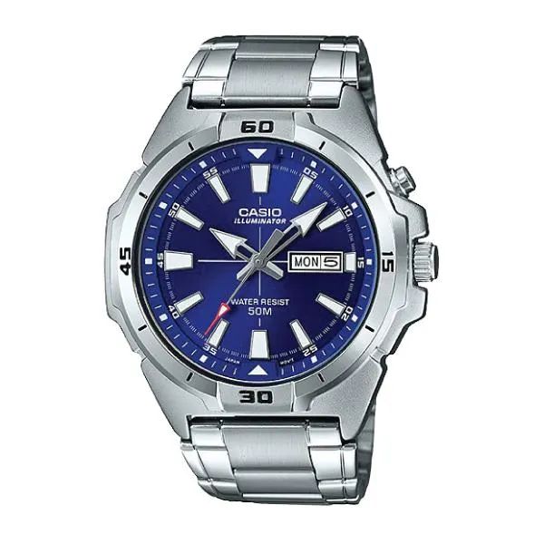 Casio Men's Standard Analog Silver Stainless Steel Band Watch MTPE203D-2A MTP-E203D-2A