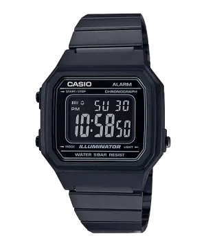 Casio Unisex Vintage Full Black Stainless Steel Band Watch B650WB-1B