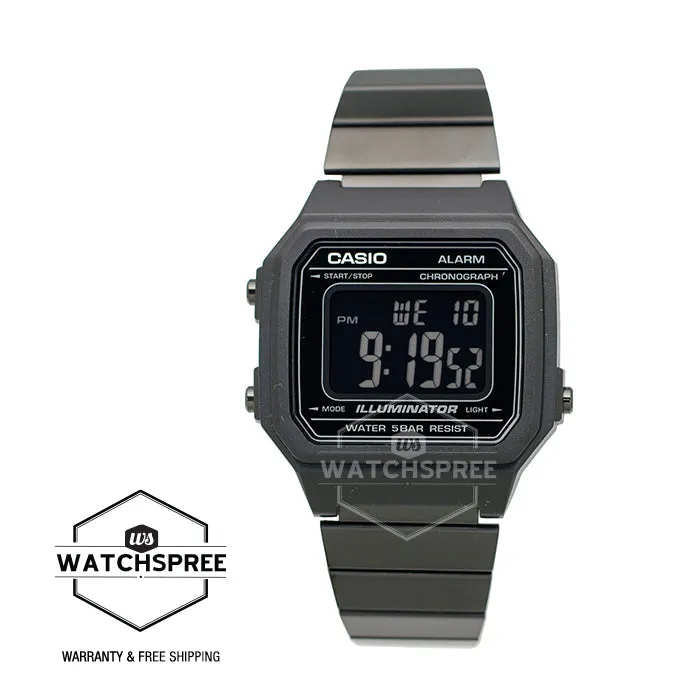 Casio Unisex Vintage Full Black Stainless Steel Band Watch B650WB-1B