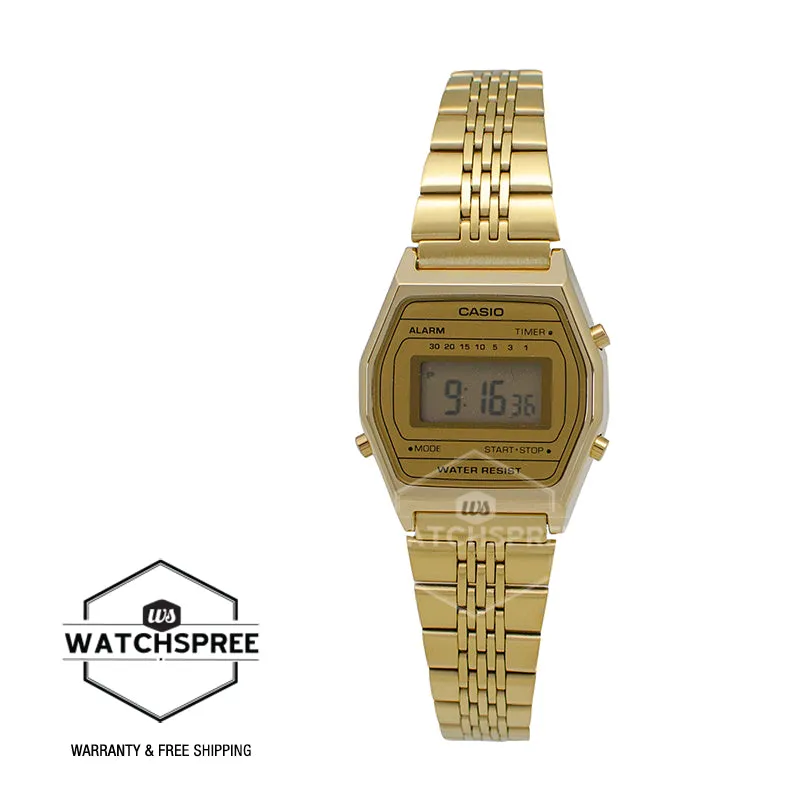 Casio Vintage Standard Digital Gold Tone Stainless Steel Band Watch LA690WGA-9D LA690WGA-9