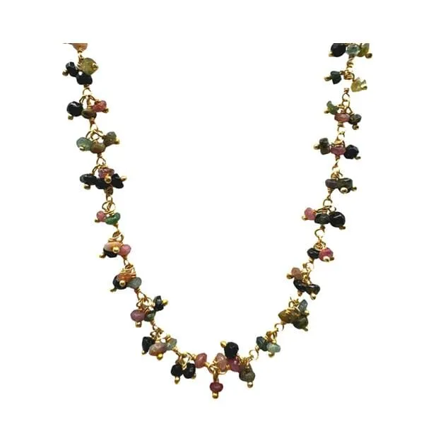 Cluster Vermeil Necklace: Tourmaline (NGCL77TM)