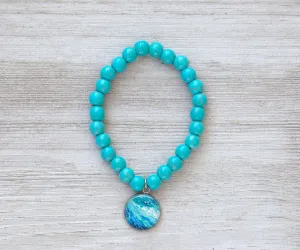 Coastal Breeze Turquoise Beaded Bracelet | Handmade Beach Jewelry