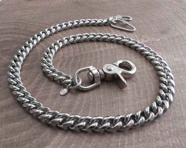 Cuban Smooth Leash Wallet Chain Stainless Steel