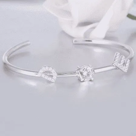 doveggs moissanite  platinum plated silver 1 carat  g-h-i color moissanite bracelet bangle