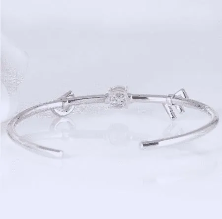 doveggs moissanite  platinum plated silver 1 carat  g-h-i color moissanite bracelet bangle