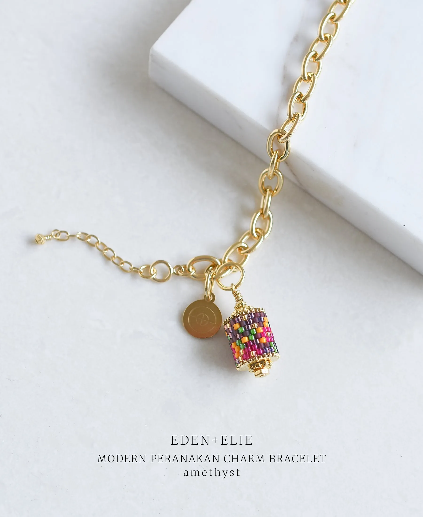 EDEN   ELIE Modern Peranakan gold charm bracelet - Singapore edition