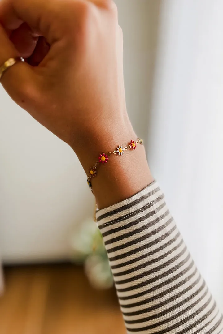 Enamel Flower Bracelet