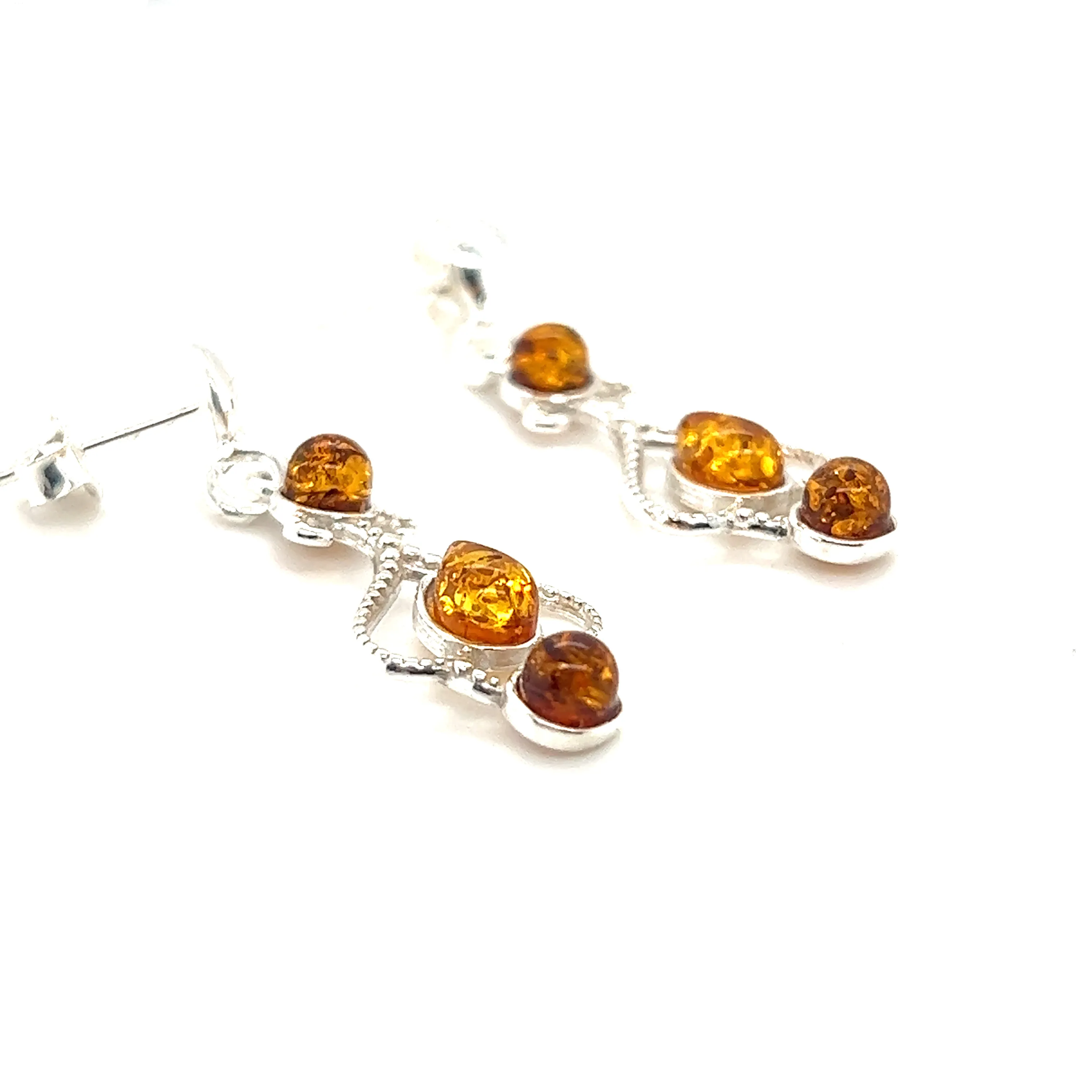 Exquisite Baltic Amber Scroll Earrings