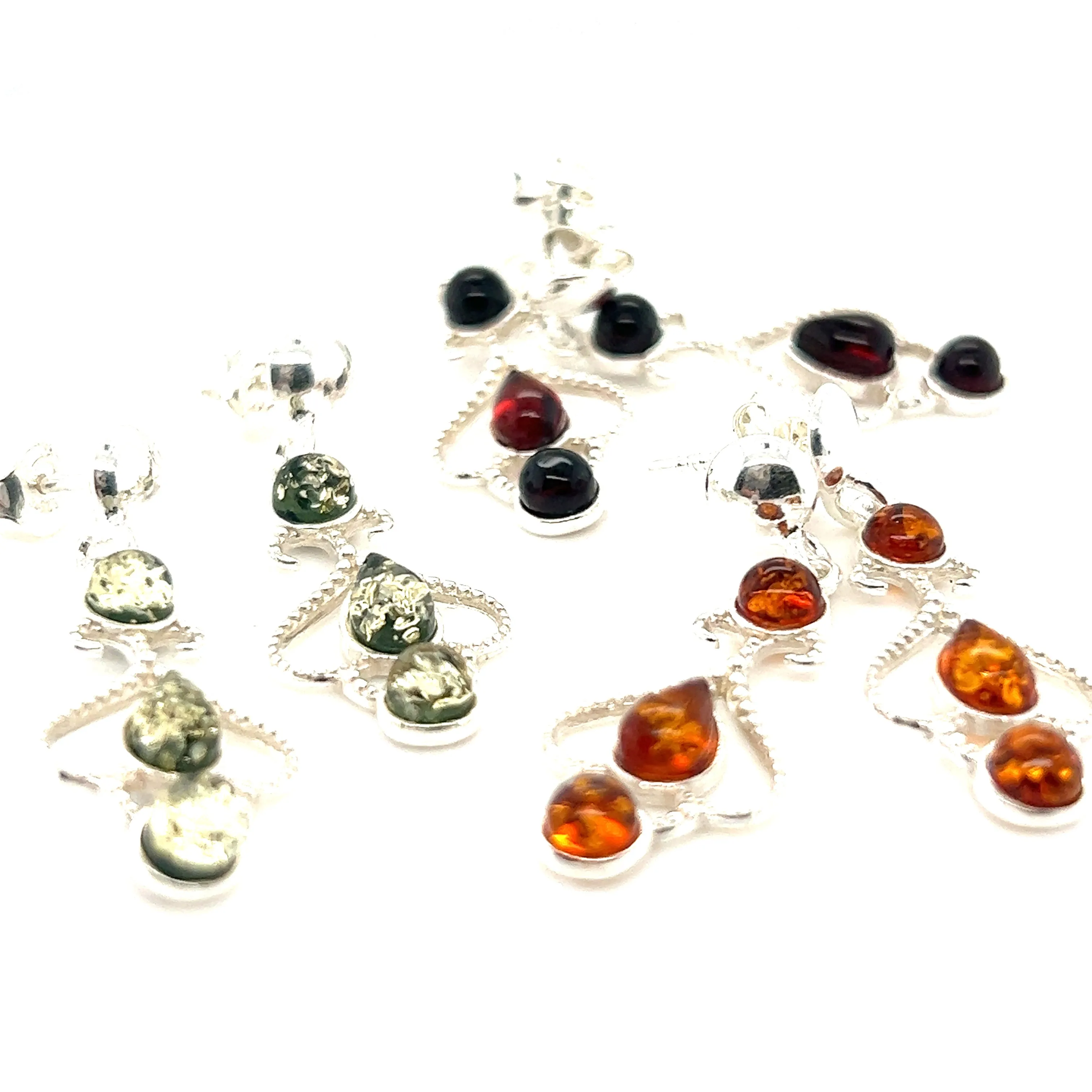 Exquisite Baltic Amber Scroll Earrings