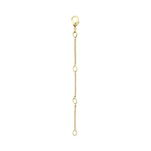 EXTENSION CHAIN, recycled, tight curb, 9 cm gold-plated