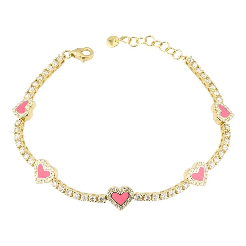 Heart Tennis Bracelet