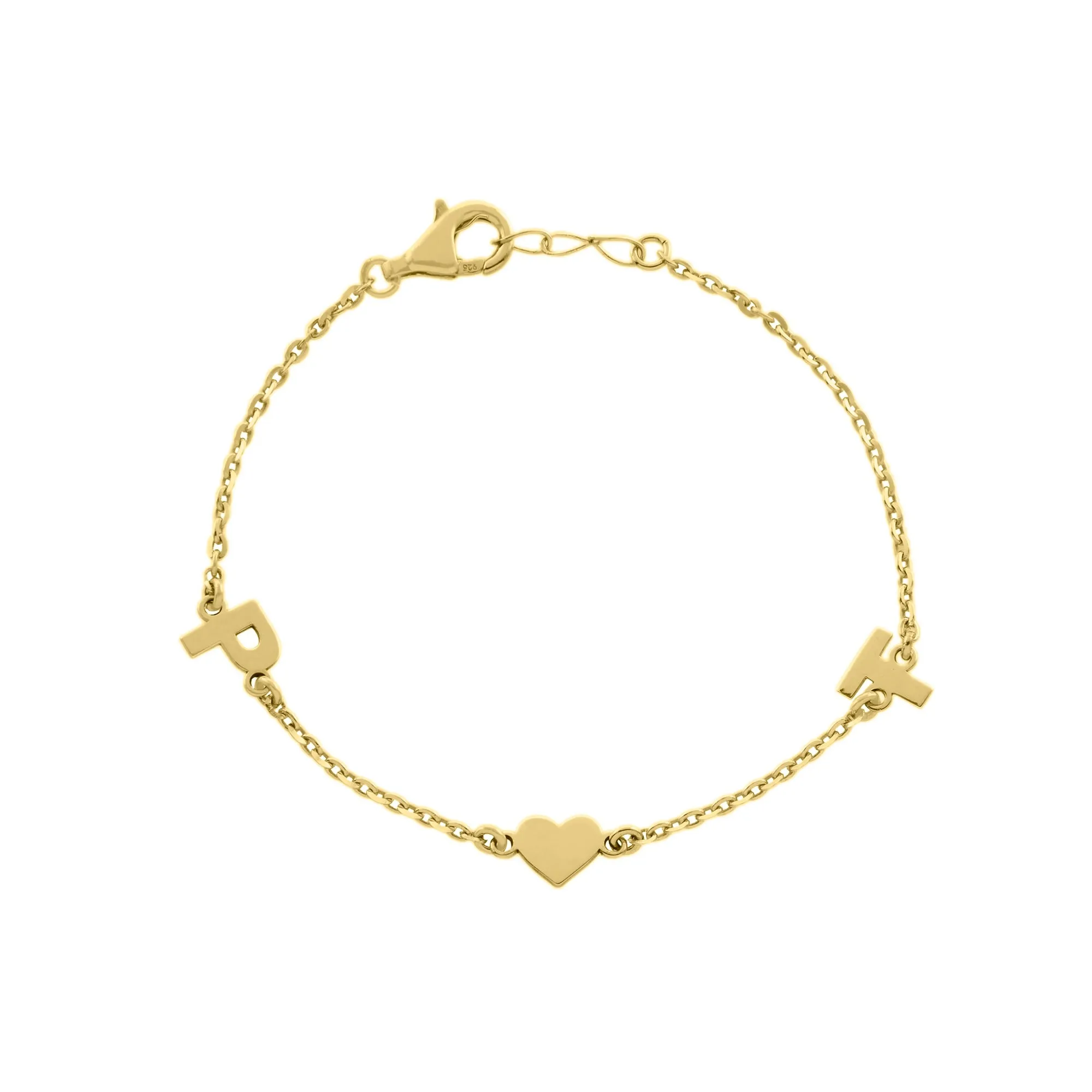 Initials Heart Bracelet