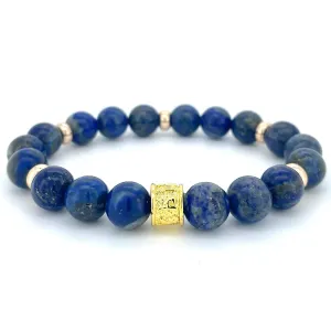 LAPIS LAZULI & GOLD BEADED BRACELET - HALCYON COLLECTION