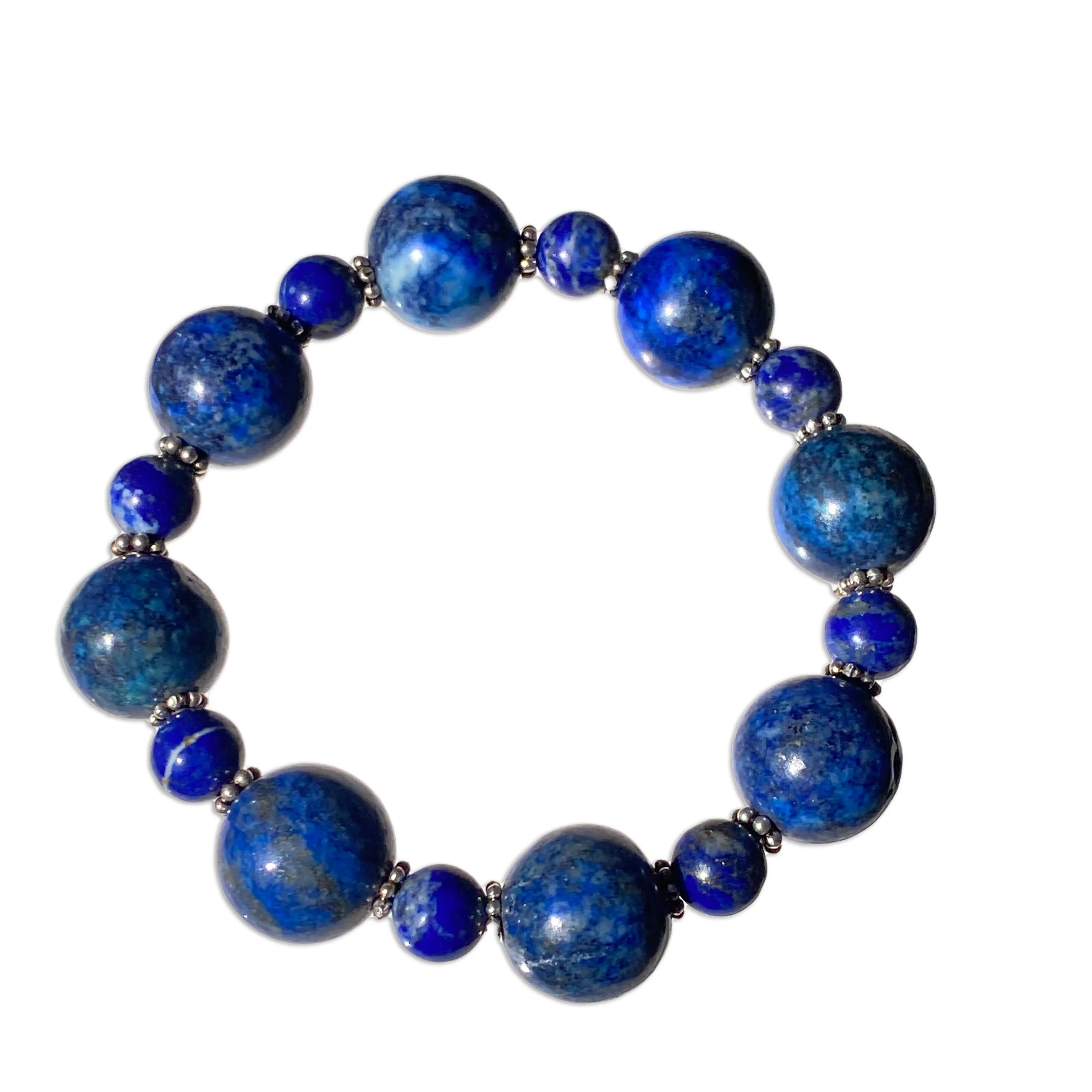 Lapis Lazuli gemstone and Sterling Silver Bracelet