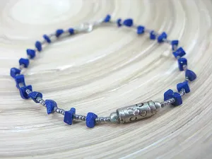 Lapis Lazuli Tribal Oxidized 925 Sterling Silver Bracelet