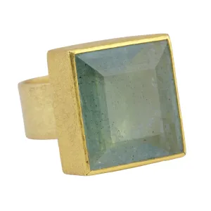 Large Square Aquamarine Ring