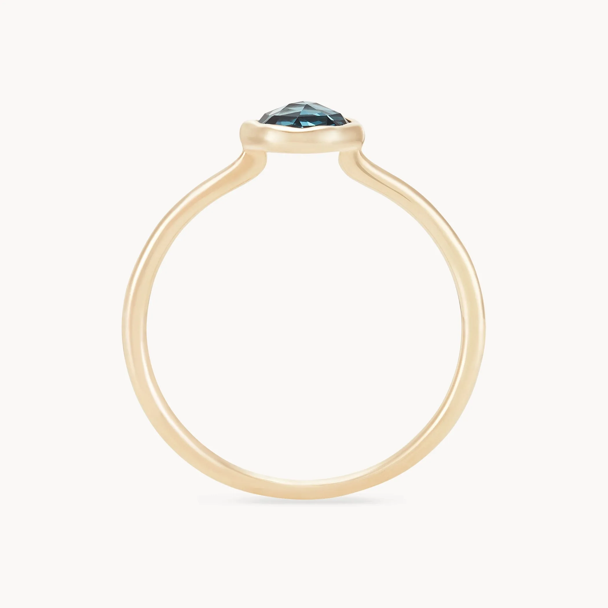 london blue topaz mini mood ring - 10k yellow gold, blue topaz