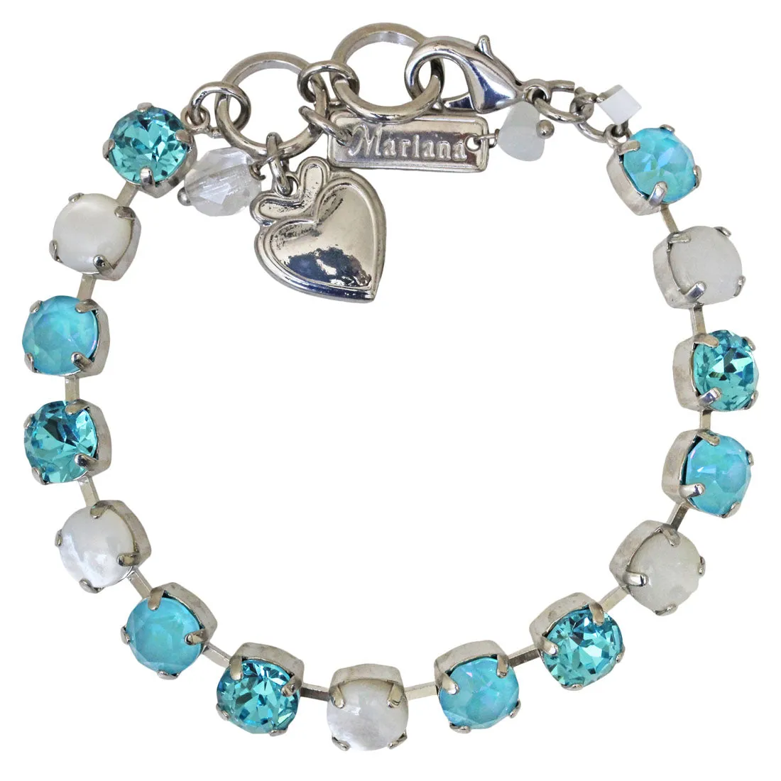 Mariana "Aegean Coast" Rhodium Plated Must-Have Everyday Crystal Tennis Bracelet, 4252 M4006ro