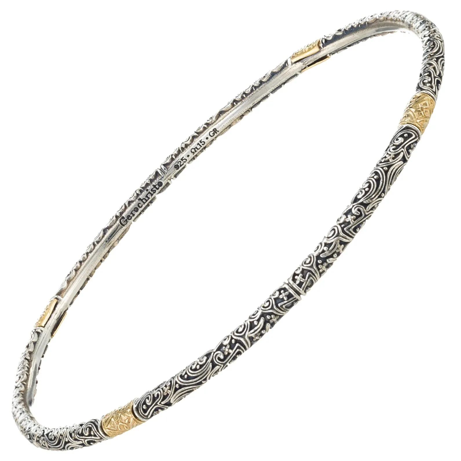 Meadow Breeze Gold Accent Thin Bangle Bracelet