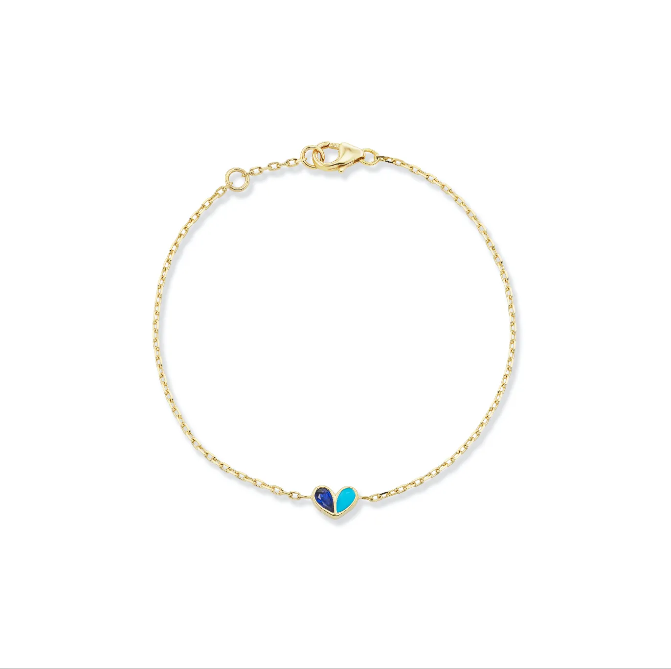 Mini Sweetheart Bracelet Blue Sapphire & Turquoise