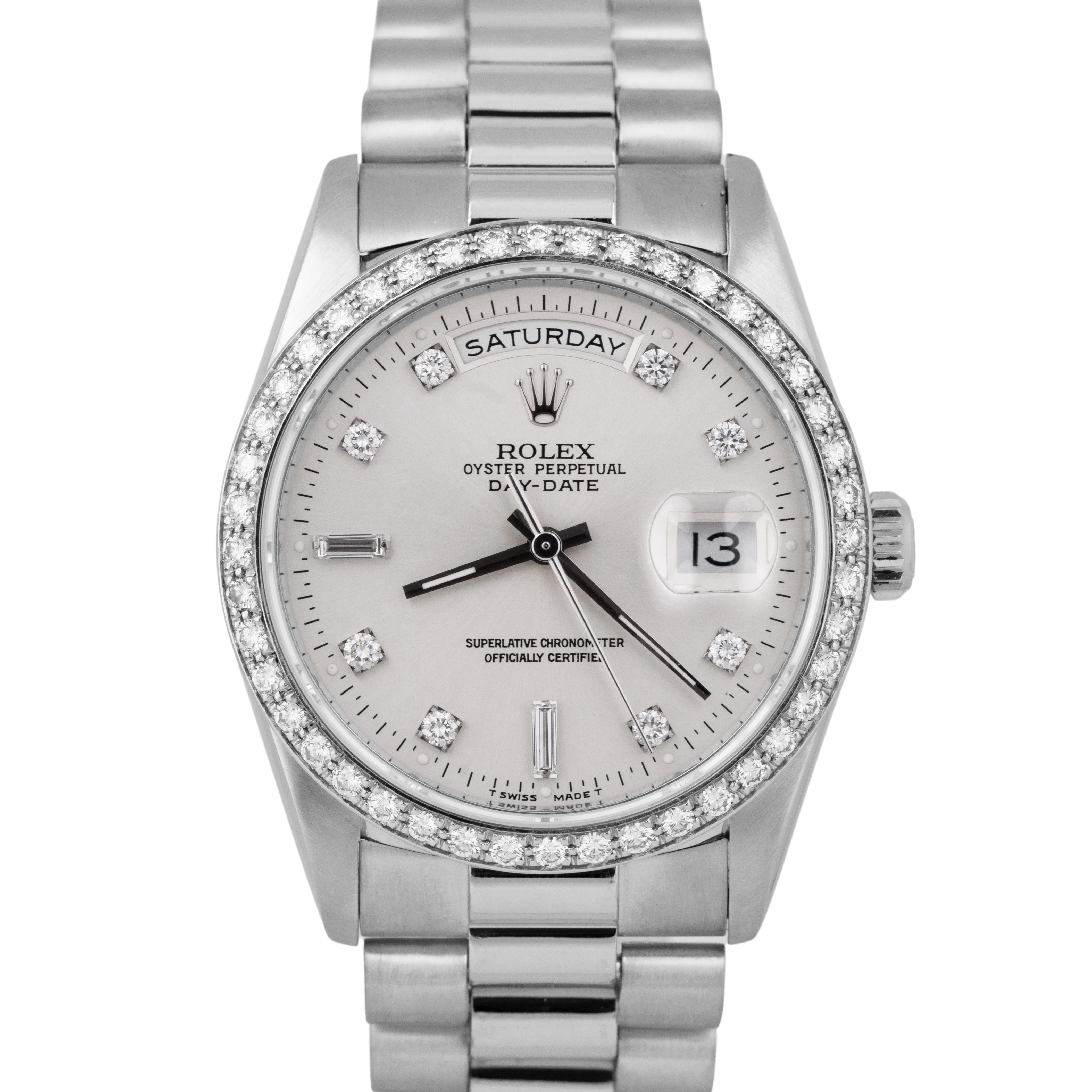 MINT Rolex Day-Date President FACTORY DIAMOND 36mm 950 Platinum Watch 18346