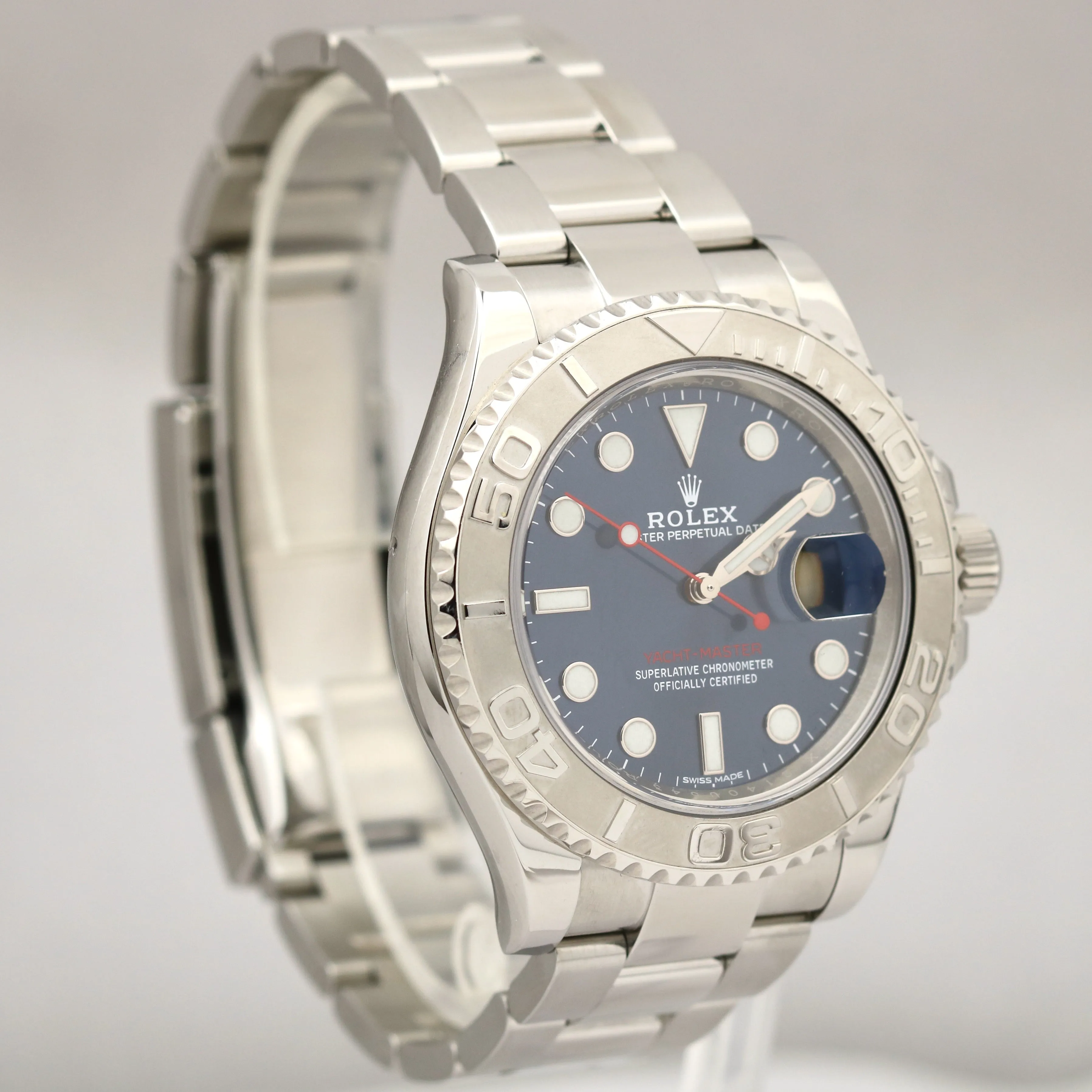 MINT Rolex Yacht-Master Platinum BLUE 40mm Stainless Steel Oyster Watch 116622