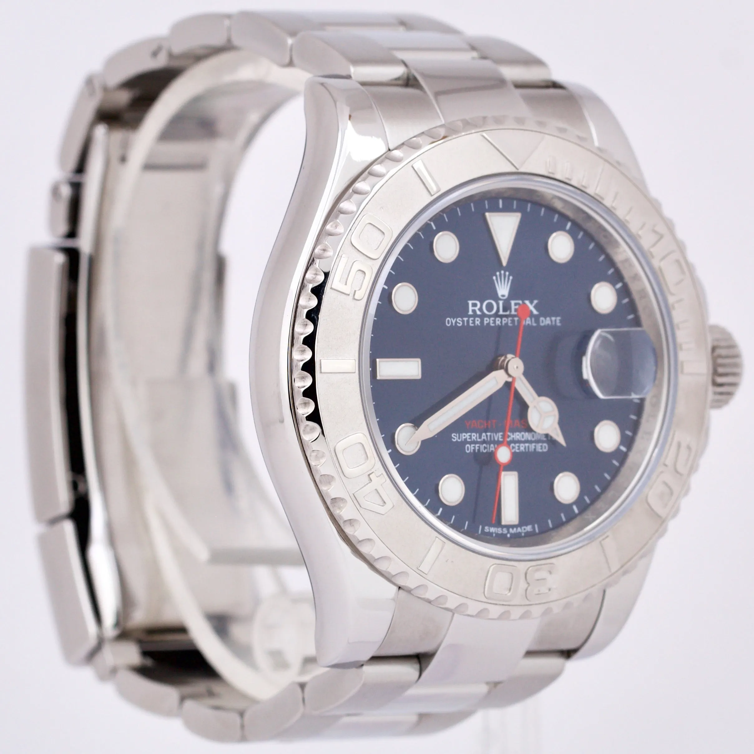 MINT Rolex Yacht-Master Platinum BLUE 40mm Stainless Steel Watch 116622 Watch