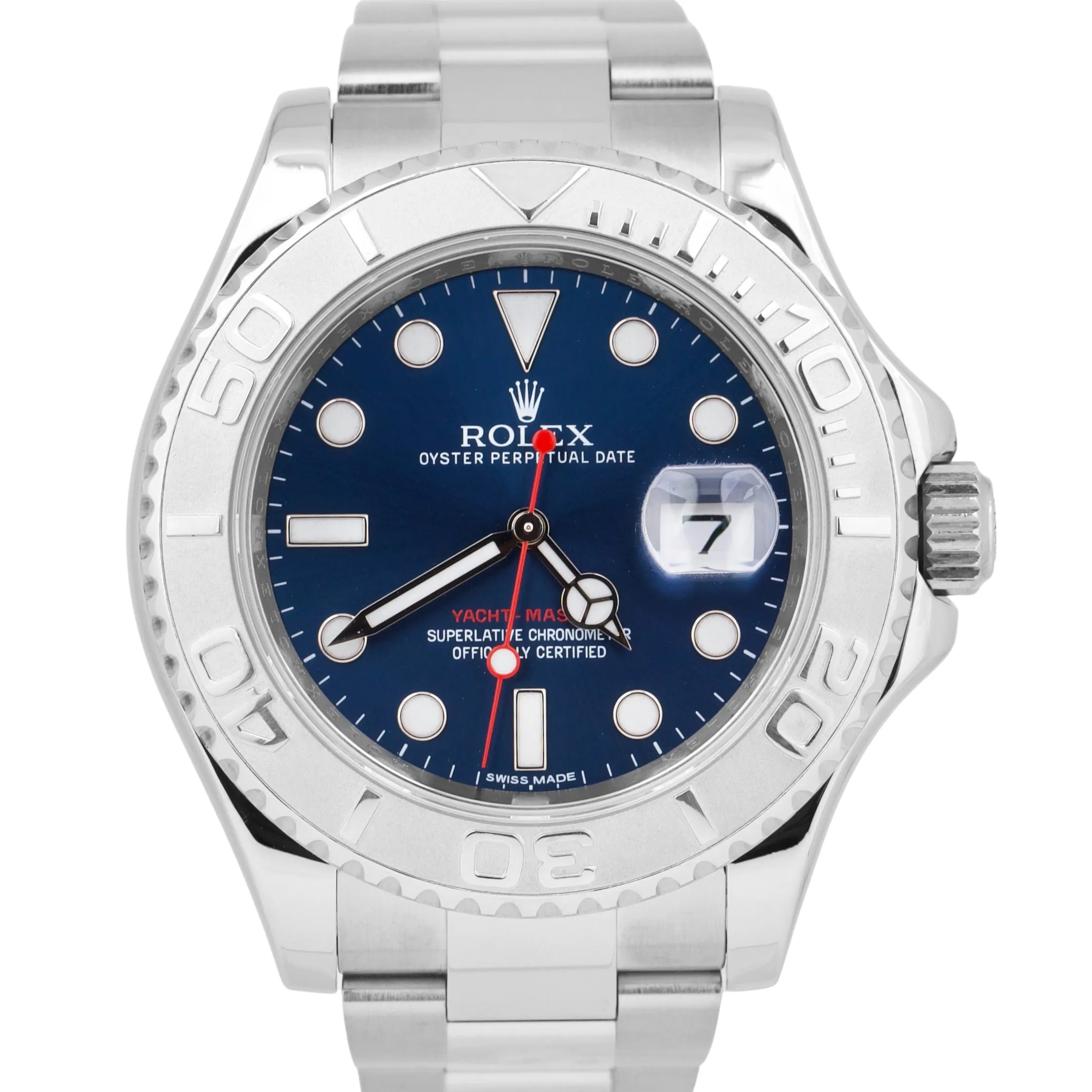 MINT Rolex Yacht-Master Platinum BLUE 40mm Stainless Steel Watch 116622 Watch