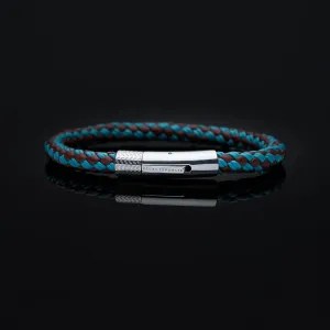 Mix Turquoise, Burgundy Leather Bracelet