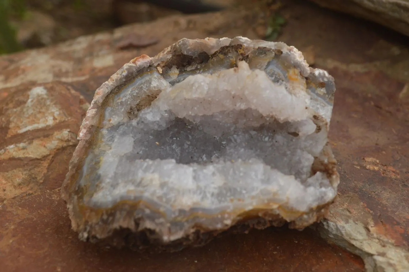 Natural Crystal & Amethyst Centred Geodes x 6 From Zululand, South Africa