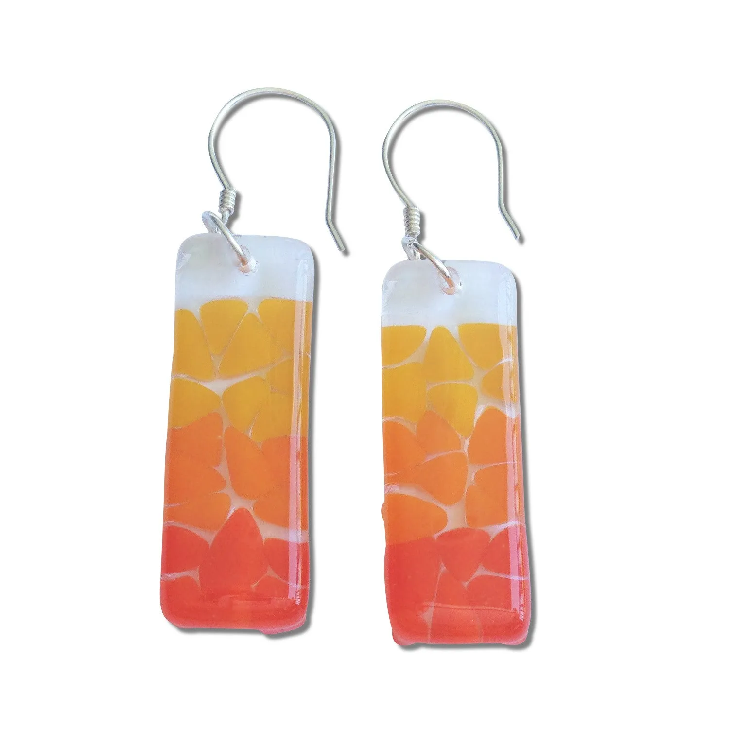 Picado Glass Earrings - Red