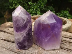 Polished Dark Dream  Amethyst Points x 2 From Madagascar