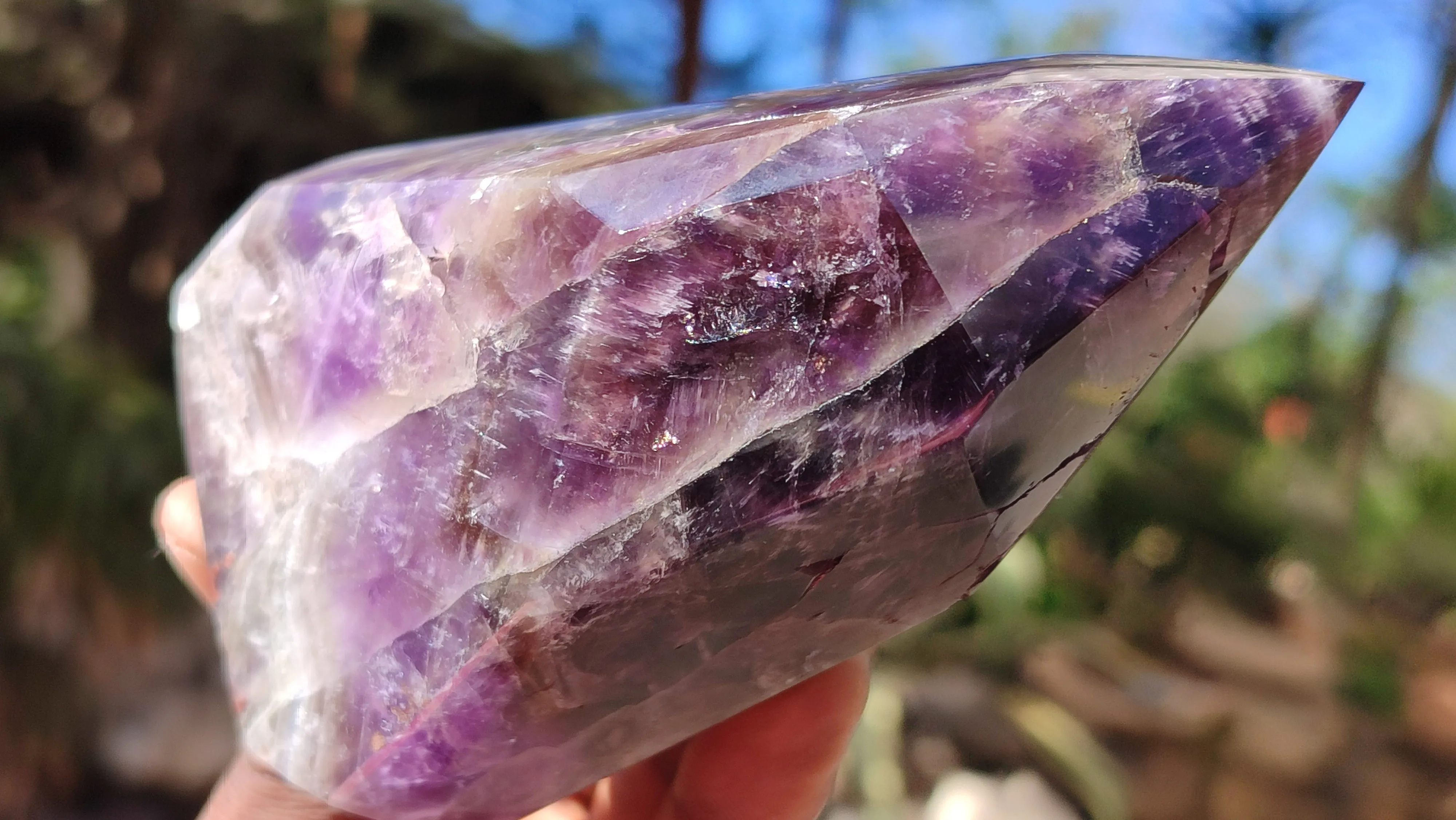 Polished Dream Amethyst Points x 3 From Madagascar