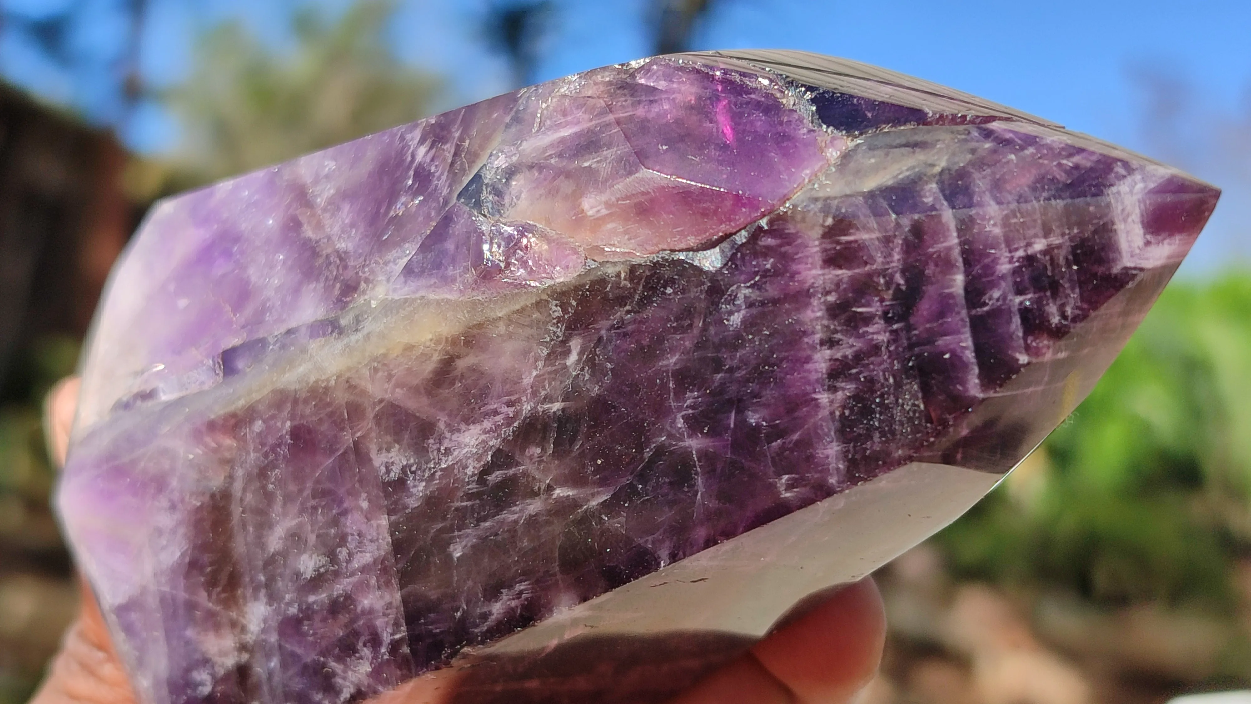 Polished Dream Amethyst Points x 3 From Madagascar