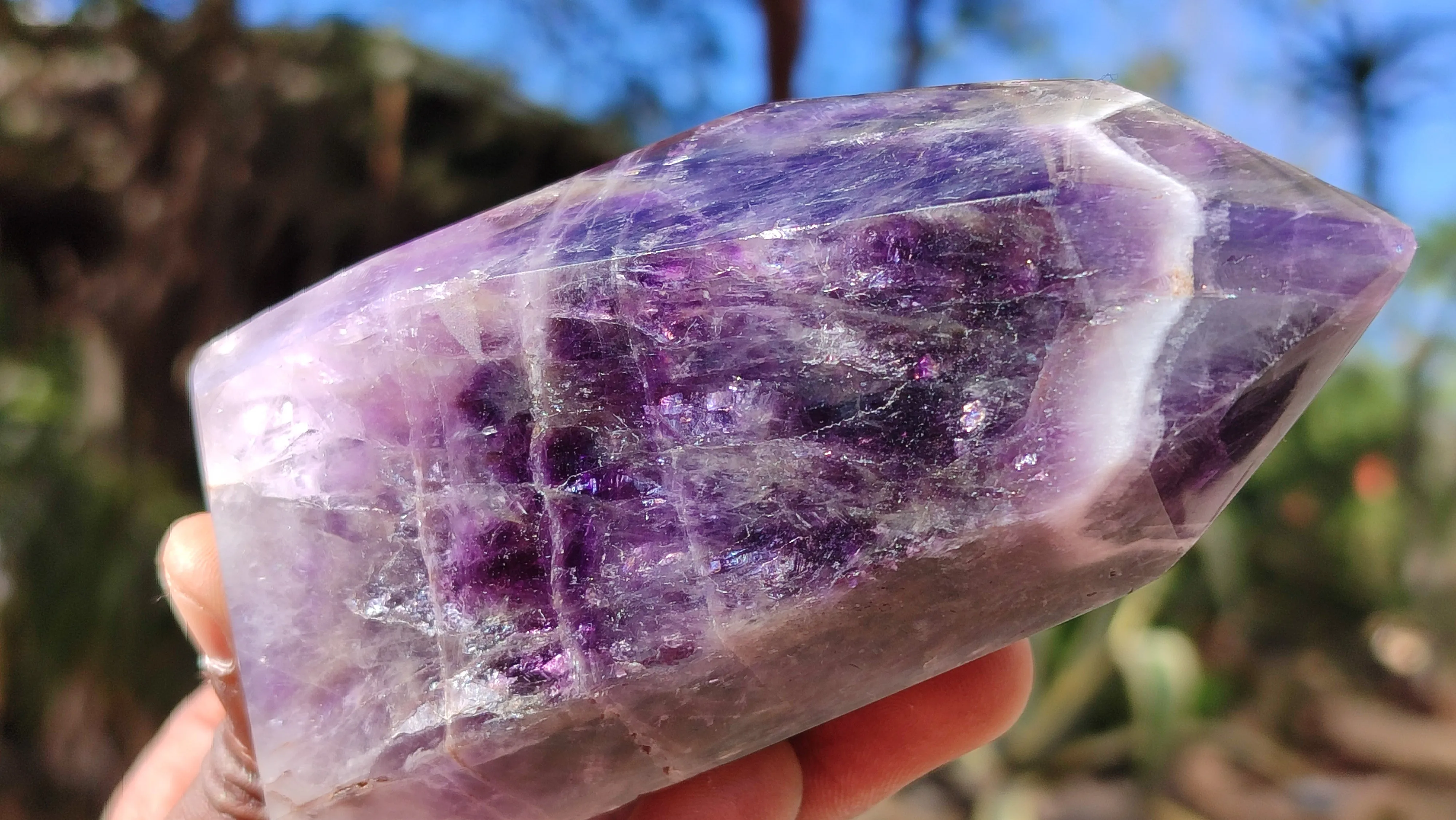 Polished Dream Amethyst Points x 3 From Madagascar