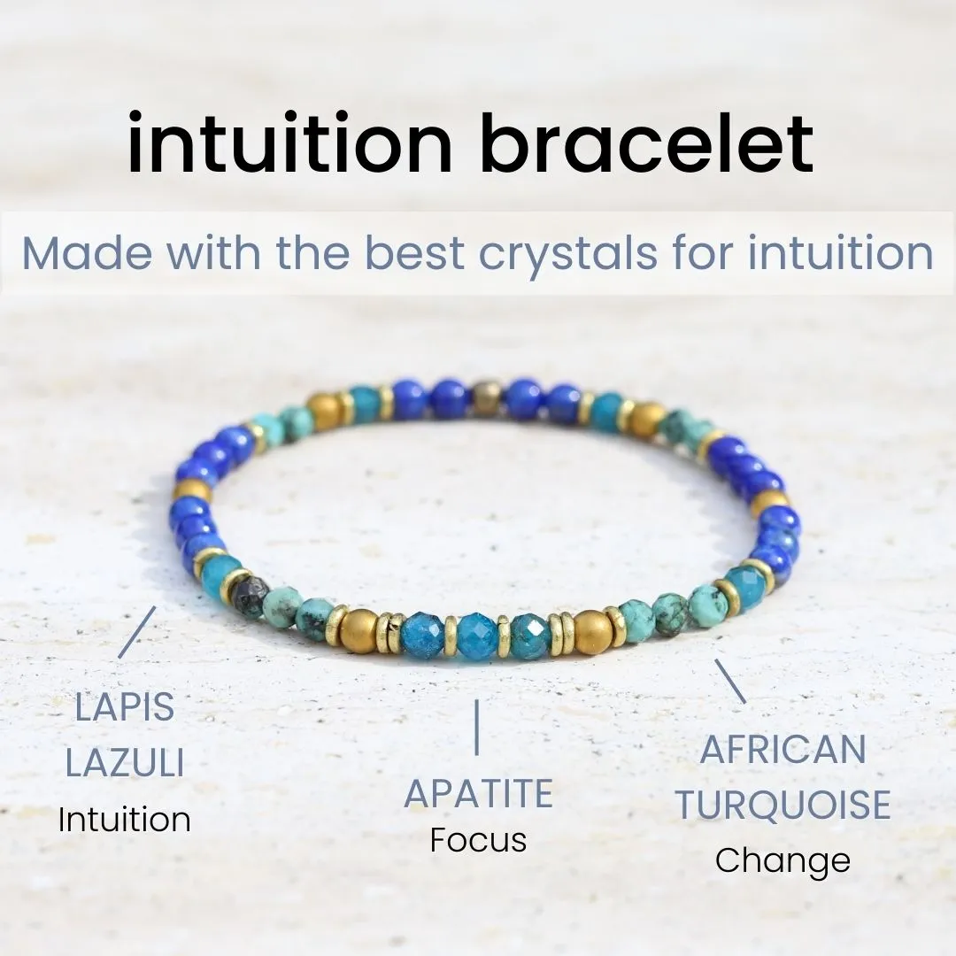 "Intuition & Change" Lapis Lazuli and African Turquoise Delicate Bracelet