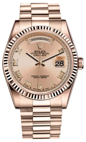 Rolex - Day-Date President Pink Gold - Fluted Bezel