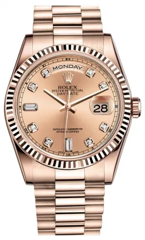 Rolex - Day-Date President Pink Gold - Fluted Bezel