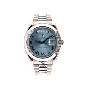 Rolex President Day-Date II Platinum 218206 41mm Box/Papers Pre-Owend