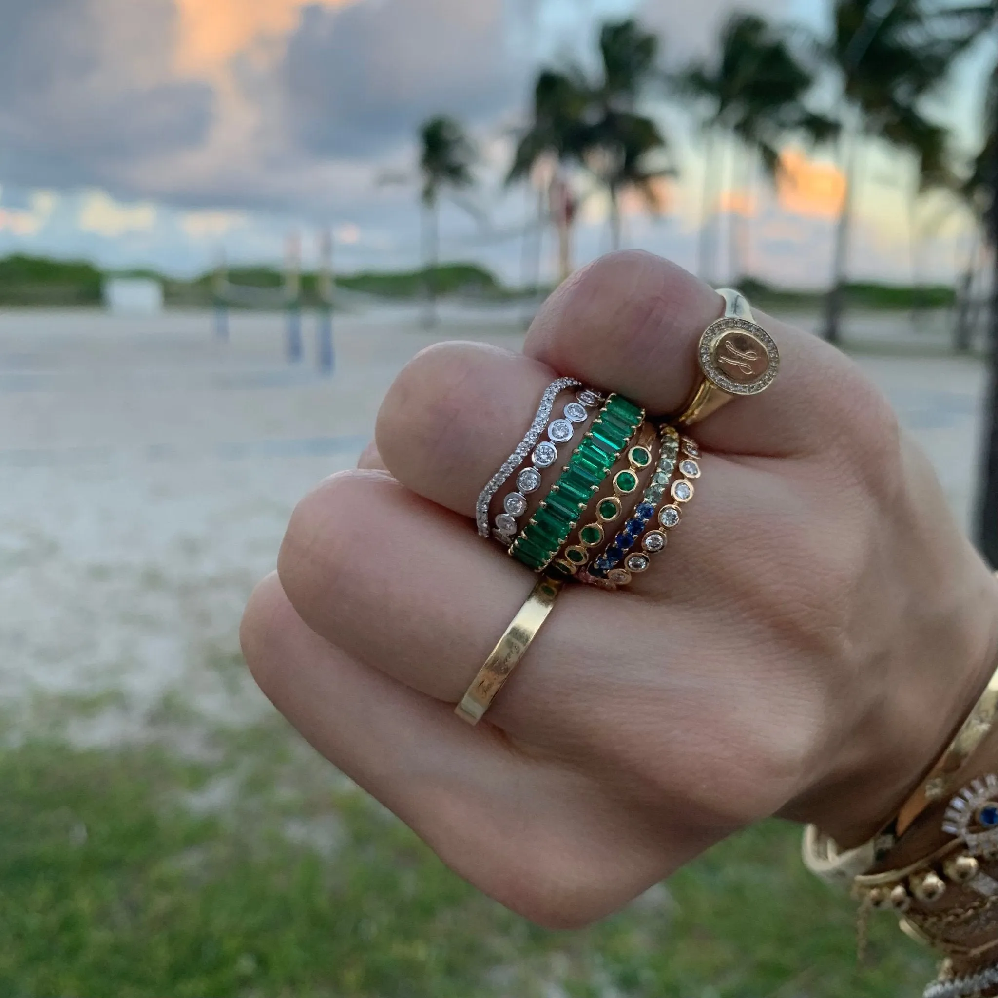 Sapphire Rainbow Ombré Ring