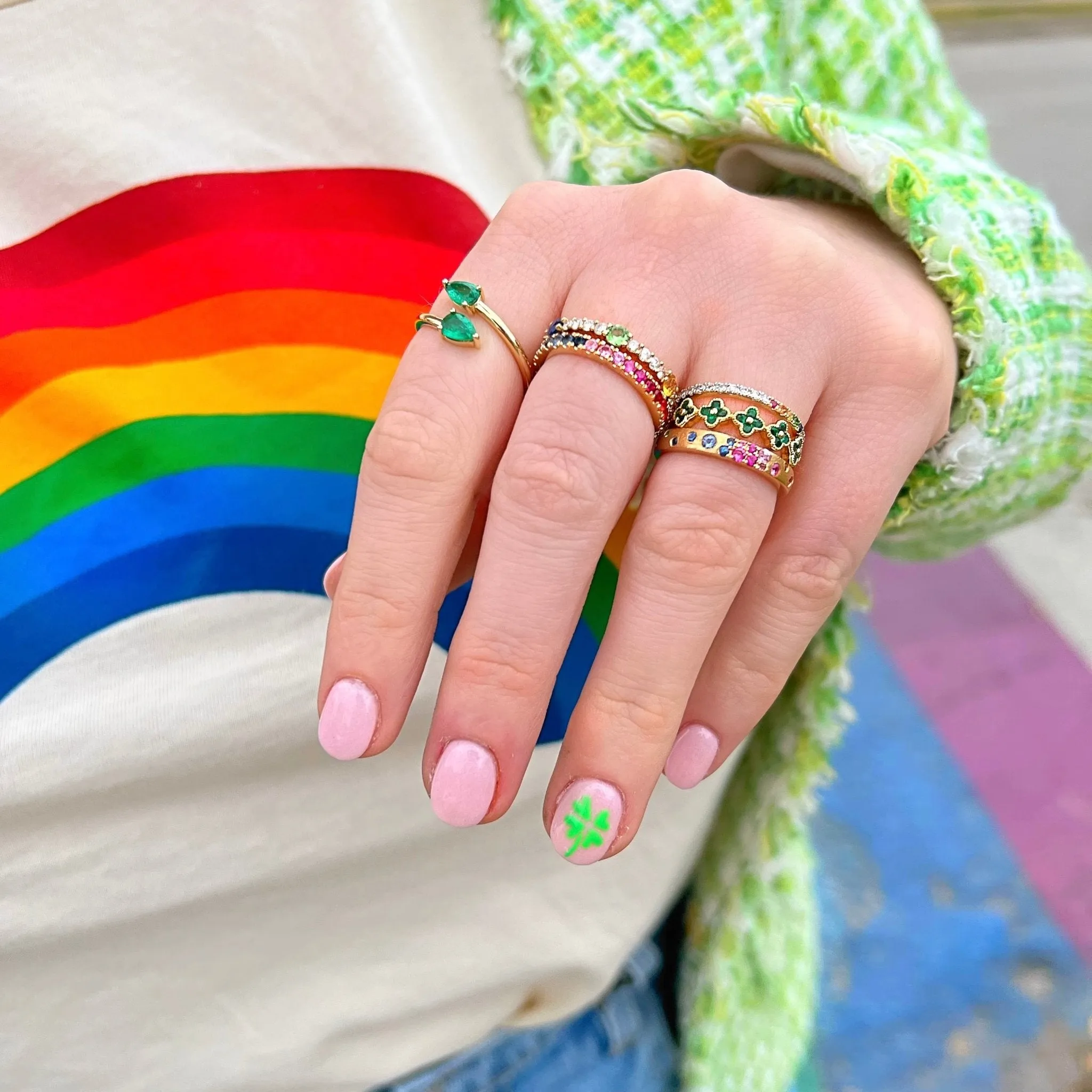 Sapphire Rainbow Ombré Ring