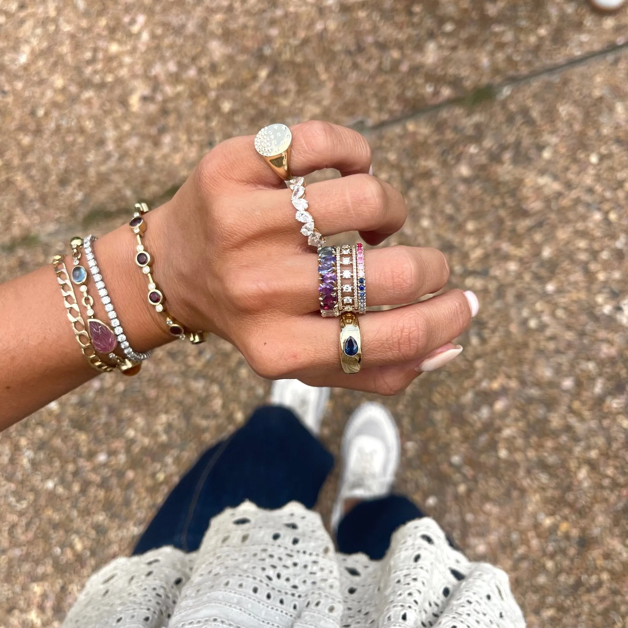 Sapphire Rainbow Ombré Ring